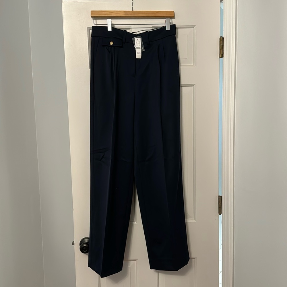 NWT J Crew wool twill navy pant, 8 - Picture 4 of 5